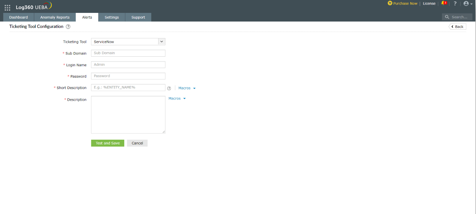 Ticketing Tool Integration