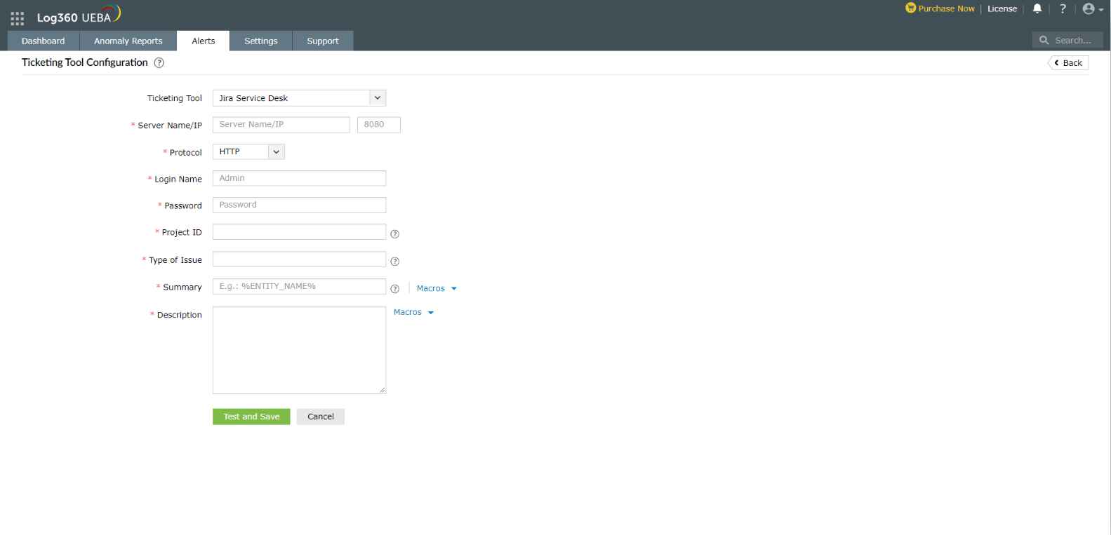 Ticketing Tool Integration